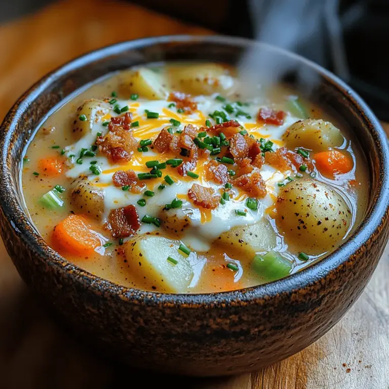 When the temperatures dip and the chilly winds blow, there’s nothing quite like a warm bowl of soup to wrap you in comfort. Comfort food, a term that evokes feelings of nostalgia and satisfaction, often includes hearty soups that fill not just the belly but the soul. This is where our Outback-Style Potato Soup comes in, a dish inspired by the cozy, relaxed dining experiences often found in Australian cuisine. Imagine sipping on a rich, creamy potato soup that transports you to a rustic Outback restaurant, where every bite is a reminder of warmth and togetherness.