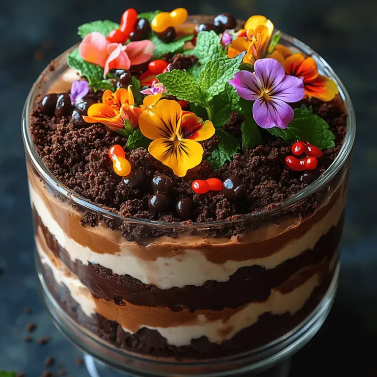 Desserts have a unique ability to bring joy and spark nostalgia, especially when they combine fun elements with delightful flavors. Among the myriad of dessert options available, the Chocolate Soil Delight stands out as a whimsical creation that captures the hearts of both children and adults alike. This dessert is not only delicious but also visually captivating, making it an excellent choice for celebrations, gatherings, or even just a cozy night in. It embodies the spirit of creativity in the kitchen, transforming a simple dessert into an experience that ignites the imagination.