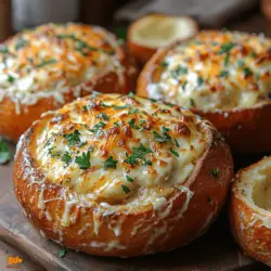 Garlic Bread Bowls are an innovative take on two beloved culinary staples: garlic bread and bread bowls. Imagine the warm, buttery goodness of freshly baked garlic bread, transformed into a delightful vessel that holds your favorite dips, soups, or even salads. This recipe is not just about flavor; it's about the experience that comes with gathering around a delicious dish that invites sharing and creativity. Ideal for gatherings, game nights, or a cozy evening at home, Garlic Bread Bowls are sure to impress your guests and elevate any meal.