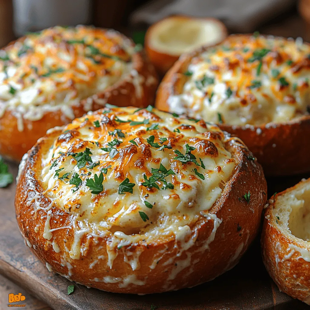 Garlic Bread Bowls are an innovative take on two beloved culinary staples: garlic bread and bread bowls. Imagine the warm, buttery goodness of freshly baked garlic bread, transformed into a delightful vessel that holds your favorite dips, soups, or even salads. This recipe is not just about flavor; it's about the experience that comes with gathering around a delicious dish that invites sharing and creativity. Ideal for gatherings, game nights, or a cozy evening at home, Garlic Bread Bowls are sure to impress your guests and elevate any meal.