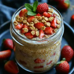 Are you tired of the same old breakfast routine? If so, it’s time to elevate your morning meals with a delightful twist: Strawberry Dream Cheesecake Overnight Oats. This recipe is a perfect fusion of creamy cheesecake flavors and the wholesome goodness of oats, creating a breakfast option that is not only delicious but also nutritious. Imagine waking up to a hearty bowl filled with fresh strawberries, creamy Greek yogurt, and a hint of vanilla—sounds tempting, right? These overnight oats are designed to satisfy your cravings while providing the energy you need to tackle your day.