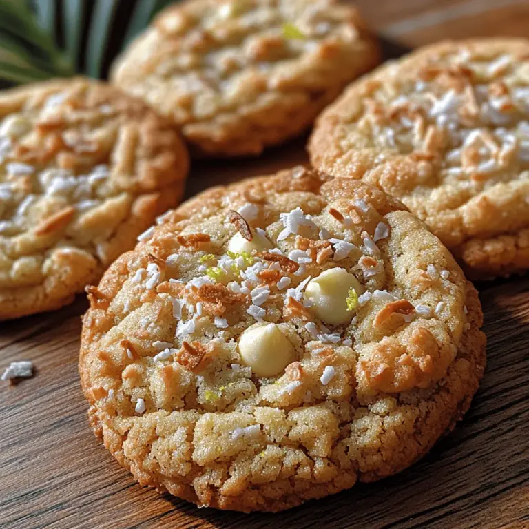 There's something undeniably enchanting about cookies—their inviting aroma wafting through the kitchen, the anticipation of a warm treat fresh from the oven, and the joy that comes with each delightful bite. Cookies are not just a dessert; they are a universal symbol of comfort and indulgence, often tied to cherished memories and gatherings. Among the multitude of cookie varieties, the Zesty Key Lime Coconut Bliss Cookies stand out as a vibrant and tropical option, perfect for those who crave a refreshing twist on a classic.