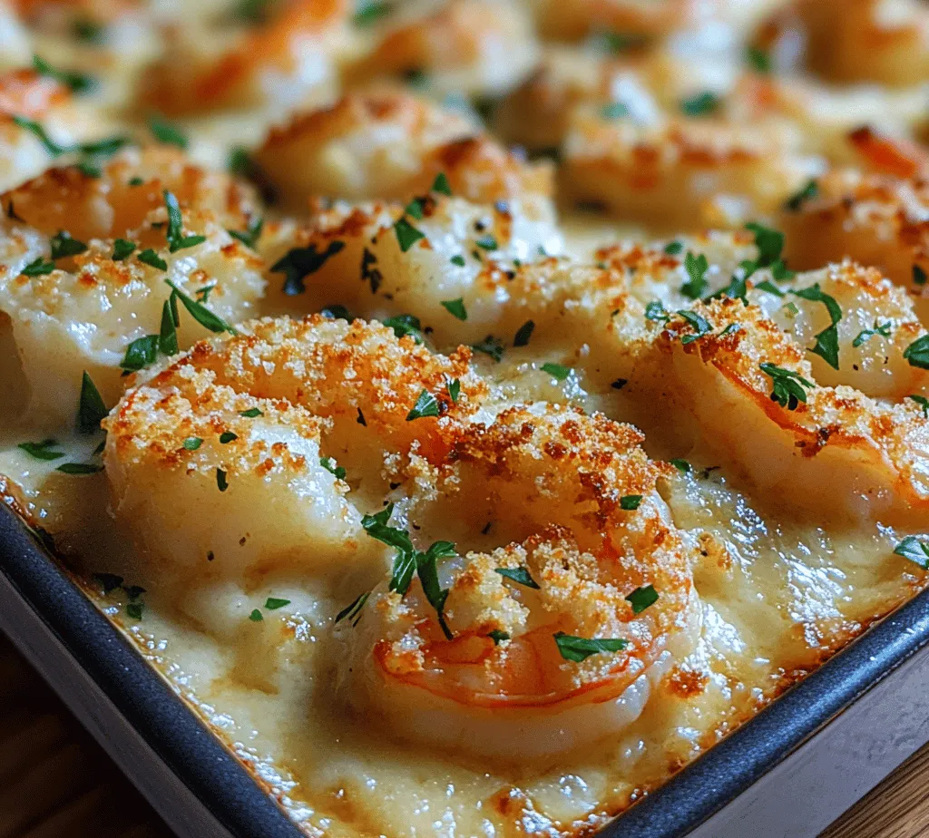 Garlic Shrimp Gratin Delight is a culinary masterpiece that brings together the rich flavors of seafood, creamy textures, and the irresistible essence of garlic. This dish is not just a meal; it’s an experience that tantalizes the taste buds and warms the heart. Its combination of succulent shrimp, a rich garlic-infused cream sauce, and a golden-brown cheesy topping makes it a perfect choice for special occasions or a comforting dinner at home.