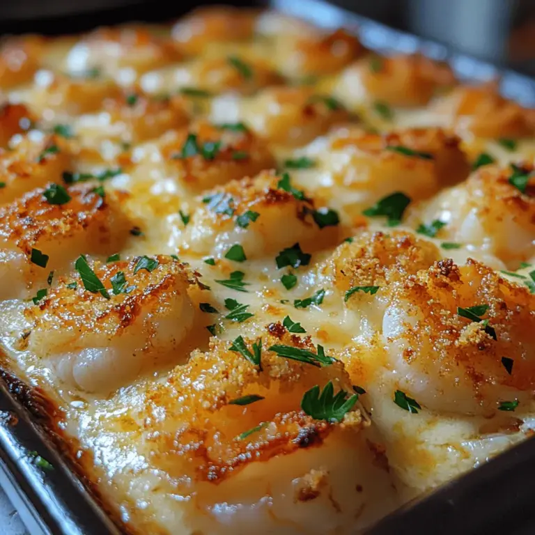 Garlic Shrimp Gratin Delight is a culinary masterpiece that brings together the rich flavors of seafood, creamy textures, and the irresistible essence of garlic. This dish is not just a meal; it’s an experience that tantalizes the taste buds and warms the heart. Its combination of succulent shrimp, a rich garlic-infused cream sauce, and a golden-brown cheesy topping makes it a perfect choice for special occasions or a comforting dinner at home.