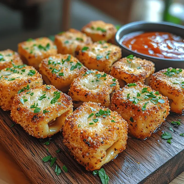 When it comes to appetizers that impress, Crunchy Parmesan Tortellini Bites stand out as a delightful option that combines the hearty texture of pasta with the irresistible crunch of frying. These little bites are not only delicious but are also incredibly versatile, making them a perfect choice for gatherings, parties, or even a cozy night in. What sets these tortellini bites apart is their unique twist: frying cheese-filled tortellini until they reach golden-brown perfection. This cooking method enhances the tortellini's flavor while providing a satisfying crunch that will leave your guests reaching for more.