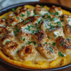 In the world of healthy eating, finding dishes that are both nutritious and delicious can often feel like a daunting task. Enter the Light & Creamy Chicken Alfredo Spaghetti Squash, a delightful dish that marries rich flavors with wholesome ingredients, ensuring you never have to compromise on taste while nourishing your body. This recipe not only satisfies your cravings for creamy pasta but also allows you to enjoy a lighter, low-carb alternative that is perfect for any meal occasion.