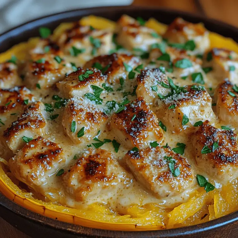 In the world of healthy eating, finding dishes that are both nutritious and delicious can often feel like a daunting task. Enter the Light & Creamy Chicken Alfredo Spaghetti Squash, a delightful dish that marries rich flavors with wholesome ingredients, ensuring you never have to compromise on taste while nourishing your body. This recipe not only satisfies your cravings for creamy pasta but also allows you to enjoy a lighter, low-carb alternative that is perfect for any meal occasion.