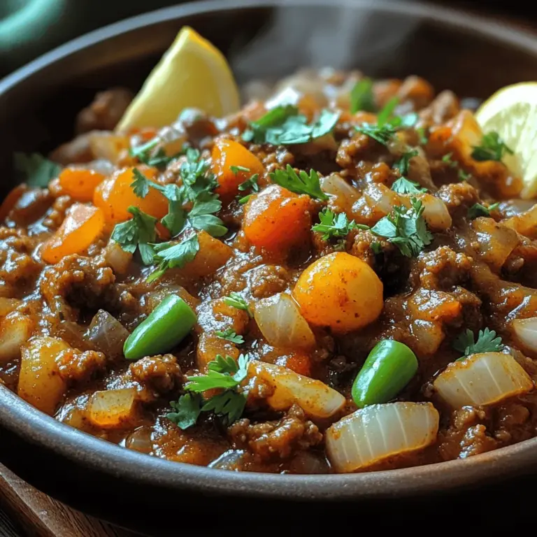 Spicy Qeema Delight is more than just a dish; it’s a culinary experience that brings together the rich flavors of South Asian cuisine. This beloved recipe, which features ground meat, typically beef, is cherished for its comforting nature and bold taste. It holds a special place in family gatherings and cultural celebrations, often gracing dinner tables during festive occasions and everyday meals alike. The dish is not only a testament to the art of traditional cooking but also a reflection of the deep cultural roots that connect families and communities.