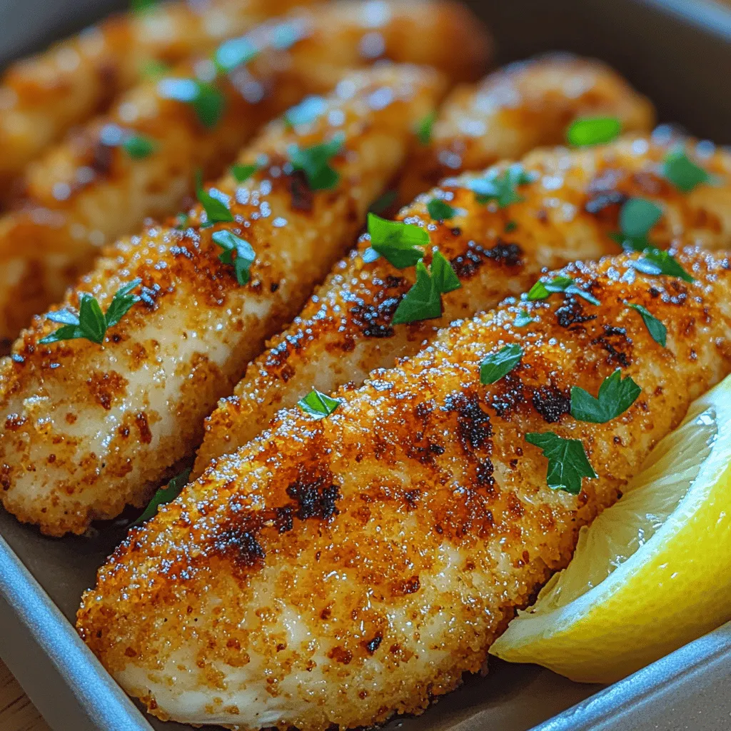 If you're searching for a dish that combines ease of preparation with an explosion of flavors, look no further than Lemon Garlic Parmesan Chicken Tenders. This delightful recipe takes the classic chicken tender and elevates it with a zesty twist, featuring the vibrant notes of fresh lemon, the aromatic allure of garlic, and the savory richness of Parmesan cheese. Whether you’re planning a family dinner, hosting a gathering, or prepping meals for the week ahead, these chicken tenders promise to be a crowd-pleaser.