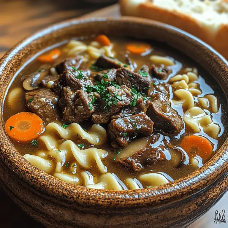 When it comes to comfort food, few dishes can rival the heartwarming appeal of Hearty Slow-Cooked Beef and Noodles. This classic recipe is the epitome of home-cooked goodness, combining tender chunks of beef with rich, flavorful broth and perfectly cooked egg noodles. The result is a fulfilling meal that warms both the body and the soul, making it a favorite among families and food lovers alike.