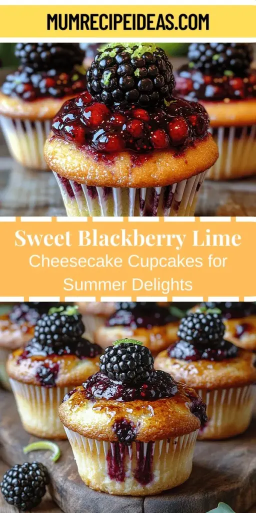 Indulge in the refreshing delight of Blackberry Lime Cheesecake Cupcakes, the perfect fusion of creamy cheesecake and fluffy cupcake. This delicious treat boasts a vibrant flavor profile, thanks to the tart blackberries and zesty lime, making it ideal for summer gatherings or as a sweet snack. Easy to make and visually stunning, these cupcakes offer a satisfying portion while celebrating seasonal fruits. Elevate your dessert game and impress your family with this delightful recipe!