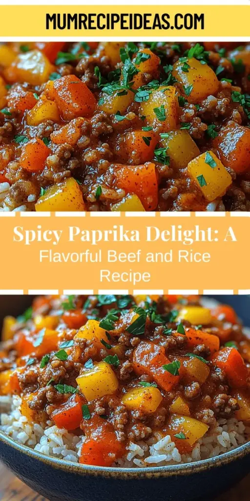 Discover the comforting and flavorful Spicy Paprika Delight with Ground Beef and Rice, a hearty dish perfect for any occasion. This recipe combines tender ground beef and fluffy rice with a blend of spices, resulting in a delightful flavor explosion. With simple preparation steps, you'll be able to create an impressive meal that nourishes and satisfies. Perfect for family dinners or gatherings with friends, this dish is bound to be a favorite for its vibrant colors and enticing aromas. Enjoy the warmth and joy of cooking as you bring this delightful dish to your table.