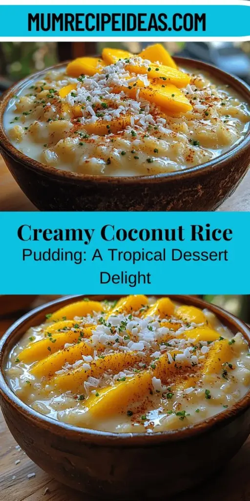 Discover the luxurious delight of creamy coconut rice pudding, a comforting dessert that blends flavors from around the globe. This recipe features Arborio rice for a perfect creamy texture and rich coconut milk for a tropical twist. Easy to prepare and customizable, it can be enjoyed warm or chilled, making it ideal for any occasion. With options for various flavors and toppings, this vegan-friendly dish is sure to impress your guests and satisfy your sweet cravings.