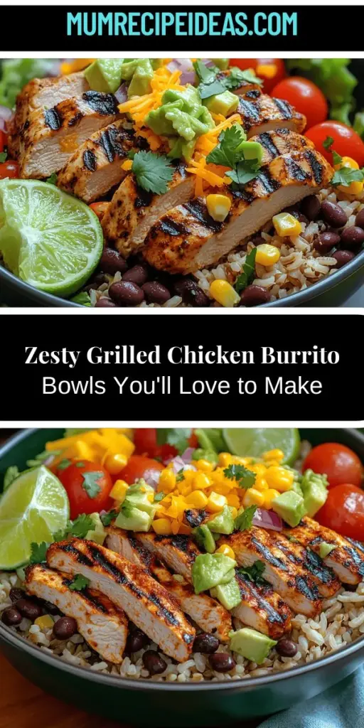 Indulge in the vibrant flavors of Zesty Grilled Chicken Burrito Bowls, the perfect meal for busy individuals and families. This customizable dish combines marinated grilled chicken, colorful veggies, and your choice of grains, offering a balanced mix of protein, fiber, and healthy fats. Ideal for meal prep, these burrito bowls cater to various dietary preferences while delivering delicious taste. Elevate your weeknight dinners with this nutritious and satisfying recipe!