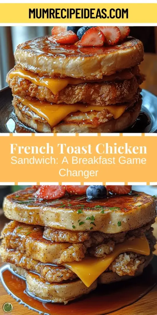 Elevate your breakfast or brunch with a unique French Toast Chicken Sandwich that fuses sweet and savory flavors. Imagine crispy fried chicken nestled between fluffy, custard-soaked brioche, topped with a drizzle of syrup or spicy mayo. This delicious recipe emphasizes high-quality ingredients, such as juicy chicken thighs and rich buttermilk marinade, ensuring every bite is full of flavor. Perfect for any special occasion or a weekend treat, this sandwich is an indulgence you won’t want to miss. Get ready to impress your friends and family with this culinary delight!