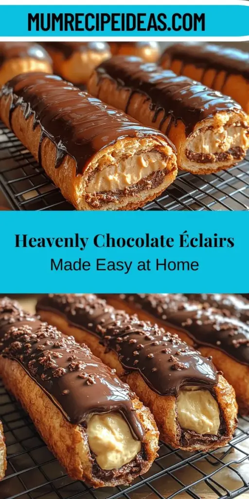 Discover the art of making heavenly chocolate éclairs at home with this detailed recipe. From crafting the light and airy choux pastry to creating a rich pastry cream and finishing with a glossy chocolate glaze, each step brings you closer to a delightful French dessert classic. Perfect for special occasions or a sweet treat, these éclairs are sure to impress. Embrace the challenge and enjoy the satisfaction of creating these delicious pastries.