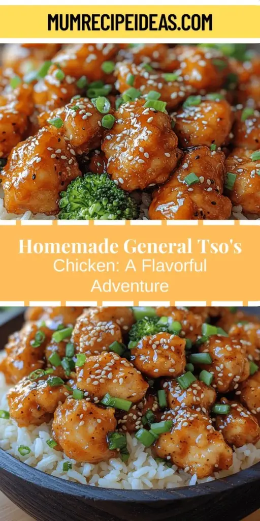 Discover the joy of making homemade General Tso's Chicken, a dish that beautifully blends sweet and spicy flavors. This recipe guides you through crafting crispy chicken pieces coated in a rich sauce made from fresh ingredients like garlic, ginger, and soy sauce. Perfect for family dinners or special occasions, you can customize the spice level to suit your taste. Dive into this culinary adventure and elevate your cooking skills with this iconic Chinese-American dish!