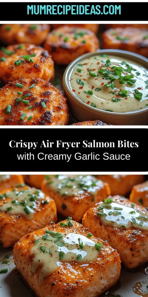 Indulge in the deliciousness of our Crispy Air Fryer Salmon Bites paired with a creamy garlic sauce. This healthy yet flavorful recipe transforms salmon into crispy, tender bites that are quick to prepare and perfect for any occasion. Learn how air frying locks in moisture while reducing oil for a guilt-free meal. Discover tips on marinating, cooking times, and garnishing for stunning presentation. Perfect for busy weeknights or impressing guests! Enjoy a nutritious dish that delights the palate.