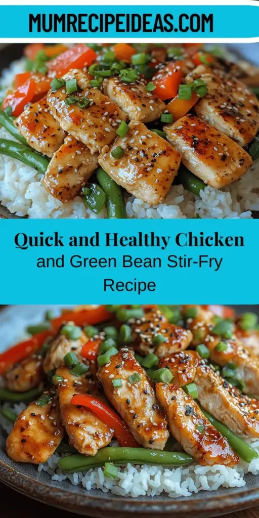 Discover the delightful world of healthy eating with this Nutritious Chicken and Green Bean Stir-Fry! Perfect for busy weeknights, this quick recipe combines tender chicken, crisp green beans, and vibrant red bell peppers in a savory sauce. Packed with high-quality protein, fiber, and essential vitamins, this dish ensures you stay satisfied while maintaining a balanced diet. Enjoy the flavor, nutrition, and ease of preparation all in one delicious meal!