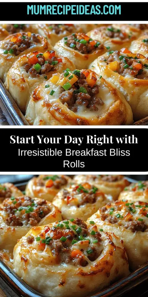 Start your day on a delicious note with Breakfast Bliss Rolls! These fluffy, savory rolls combine comforting dough with a variety of fillings, making them perfect for breakfast or brunch gatherings. Whether you prefer classic sausage and cheese or a veggie twist, the customization options are endless. Easy to prepare in advance, these rolls will fill your kitchen with an irresistible aroma and leave everyone asking for more. Transform your mornings into gourmet experiences with this delightful recipe!