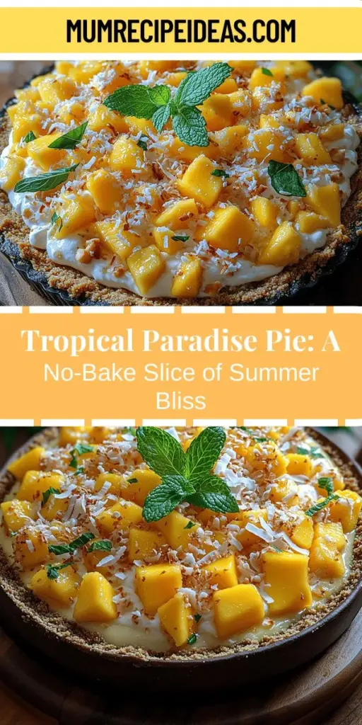 Craving a slice of summer? Discover the Tropical Paradise Pie, a delightful no-bake dessert that captures the essence of warm beaches and fruity flavors. With a creamy filling made from luscious cream cheese, sweetened condensed milk, and a medley of tropical fruits like pineapple and mango, this pie is pure bliss in every bite. Easy to prepare and perfect for any occasion, it’s a refreshing treat that will transport you to paradise year-round!