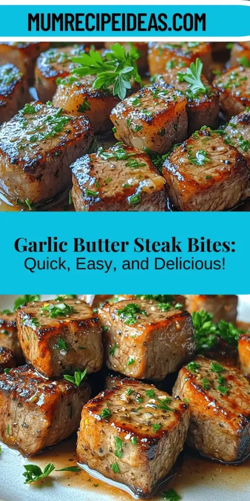 Discover the mouthwatering delight of sizzling garlic butter steak bites, a perfect blend of rich flavors and tender textures. This easy-to-make dish is ideal for any occasion, from casual dinners to elegant gatherings. Marinated in a luxurious garlic butter sauce, these succulent sirloin bites are enhanced by fresh herbs for an aromatic touch. Impress your guests with this gourmet experience that’s both simple to prepare and packed with flavor. Your taste buds are in for a treat!