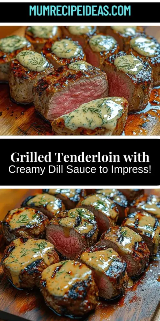 Discover the ultimate savory grilled tenderloin with creamy dill sauce that will wow your family and friends. This mouthwatering dish features a perfectly marinated beef tenderloin, grilled to juicy perfection and served with a rich, flavorful sauce that adds a fresh herbal note. Ideal for special occasions or a cozy dinner at home, this recipe guides you through marinating, grilling, and preparing the creamy dill sauce for an unforgettable culinary experience. Enjoy each delicious bite!