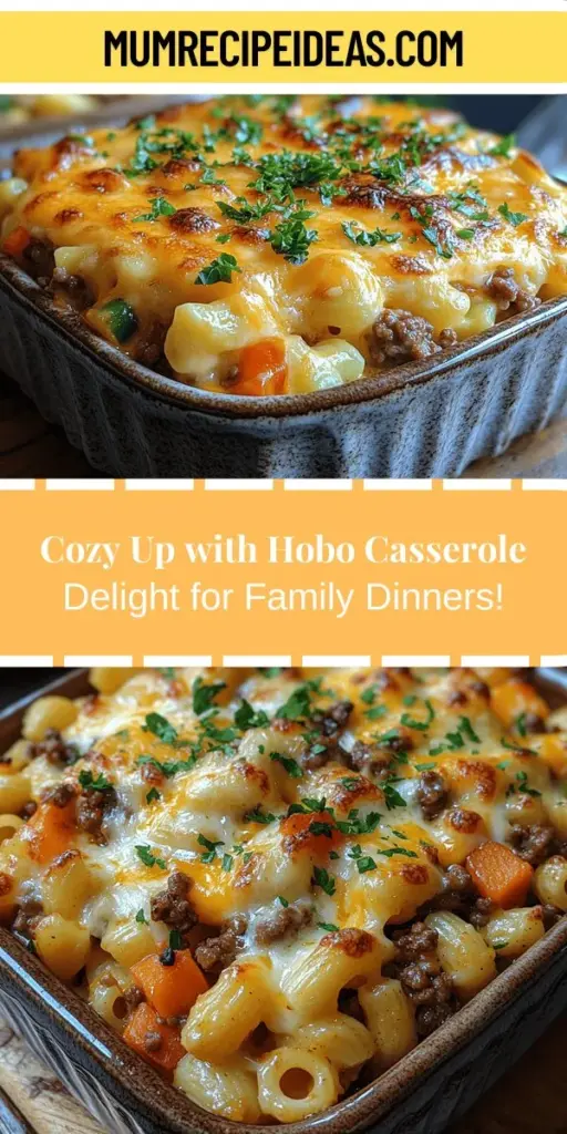 Discover the heartwarming appeal of Hobo Casserole Delight, a classic comfort food that combines simplicity with delicious flavors. This one-dish meal features hearty protein, mixed vegetables, and tender pasta all baked in a creamy sauce for an easy family dinner. Ideal for busy nights or gatherings, this versatile casserole is customizable and encourages togetherness around the table. Create lasting memories with this satisfying meal that will delight both kids and adults alike.