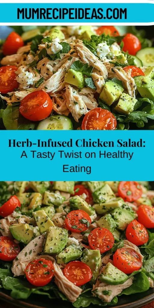 Discover a delightful and nutritious Herb-Infused Chicken Salad that brings together vibrant flavors and fresh ingredients. Packed with protein-rich chicken, colorful veggies, and aromatic herbs, this salad is perfect for any meal or a light snack. Easy to prepare and customizable to your taste, it boasts numerous health benefits, including essential vitamins and minerals. Elevate your healthy eating with this refreshing dish that promises to be a crowd favorite!