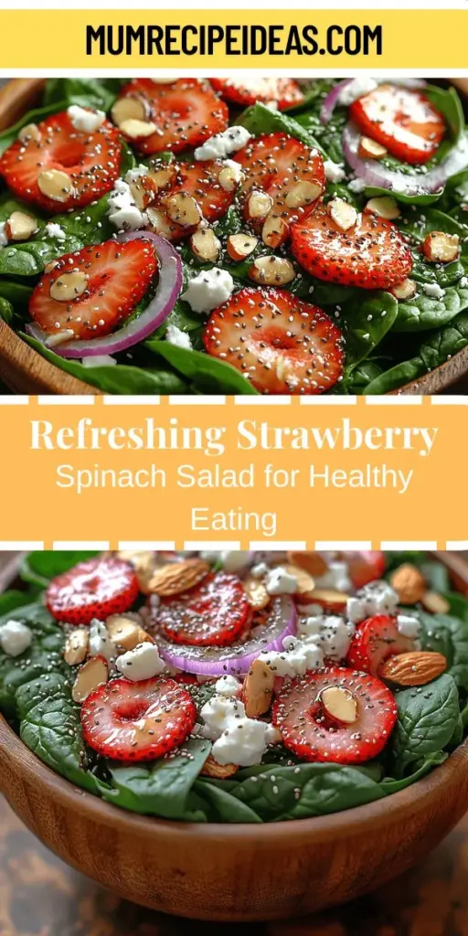 Looking for a refreshing and nutritious salad option? Try this Fresh & Flavorful Strawberry Spinach Salad! It's a delightful blend of fresh baby spinach, juicy strawberries, crunchy almonds, and creamy feta cheese, all drizzled with a tangy balsamic vinaigrette. Perfect for summer barbecues, light lunches, or dinner parties, this salad is not only visually stunning but also packed with vitamins and antioxidants. Discover how easy it is to make and enjoy a vibrant meal that's as tasty as it is healthy!