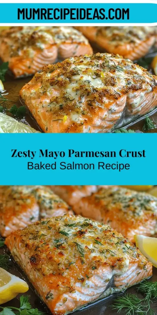 Discover a quick and healthy dinner option with this Baked Salmon with Zesty Mayo and Parmesan Herb Crust. This recipe combines the rich flavors of salmon with a crispy, herb-infused topping, making it both nutritious and delicious. Packed with omega-3 fatty acids and high-quality protein, salmon is a powerhouse of flavor and health benefits. Perfect for any skill level, this dish is sure to impress your family and friends with its delightful taste and simple preparation. Enjoy a gourmet meal at home with this easy recipe!