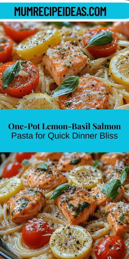 Looking for a quick yet delicious meal? Try Lemon-Basil One Pot Salmon Pasta! This easy one-pot recipe combines succulent salmon, fresh basil, and zesty lemon, all enveloped in a creamy sauce that clings to perfectly cooked pasta. With minimal prep and cleanup, you'll have a gourmet dish ready in under 30 minutes. Perfect for busy weeknights or special occasions, this flavorful and nutritious recipe is sure to impress your family and friends.
