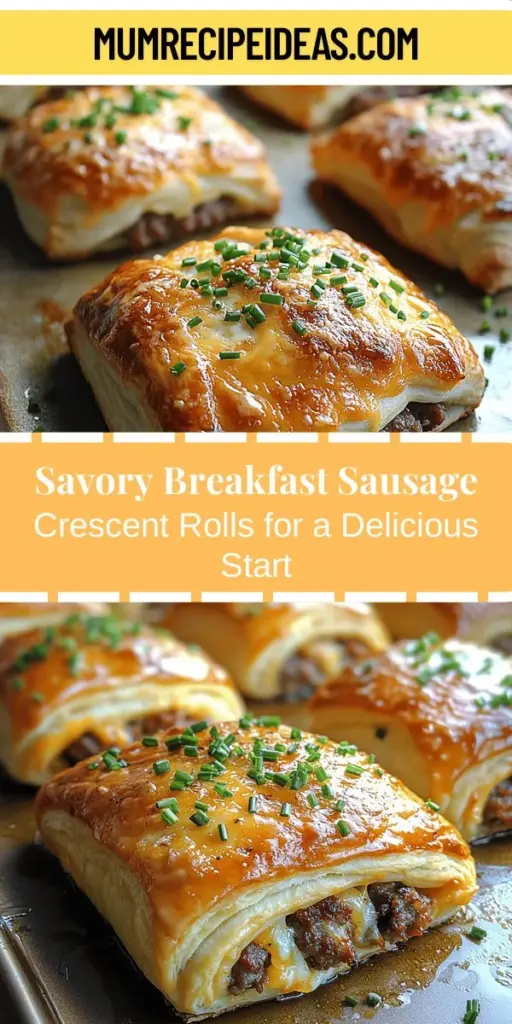 Start your day right with Savory Breakfast Sausage Crescent Rolls! This delightful recipe combines the rich flavors of seasoned breakfast sausage, creamy cheese, and buttery crescent dough, delivering a warm and satisfying treat perfect for breakfast, brunch, or snacks. Easy to make and fully customizable, these rolls are a crowd-pleaser that will impress family and friends. Dive into this delicious combination of textures and flavors that brings warmth to your mornings!