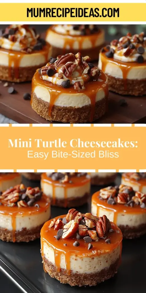 Elevate your dessert game with Mini Turtle Cheesecakes! Combining creamy cheesecake with rich caramel, crunchy pecans, and chocolate, these bite-sized treats are perfect for any occasion. Ideal for gatherings or a sweet home indulgence, they offer a delightful mix of flavors and textures that will impress your guests. With a straightforward recipe, you can easily create these delicious mini cheesecakes and share memorable moments with friends and family. Discover the joy of making and enjoying these scrumptious desserts!