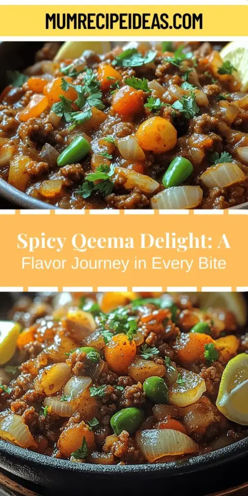 Discover the rich flavors of Spicy Qeema Delight, a traditional South Asian dish that combines ground beef with a vibrant mix of spices. Perfect for family gatherings or festive occasions, this hearty meal is both comforting and satisfying. Learn about the key ingredients, cooking techniques, and serving suggestions that elevate this dish. Whether paired with naan or rice, Spicy Qeema Delight is sure to impress and bring loved ones together at the table.