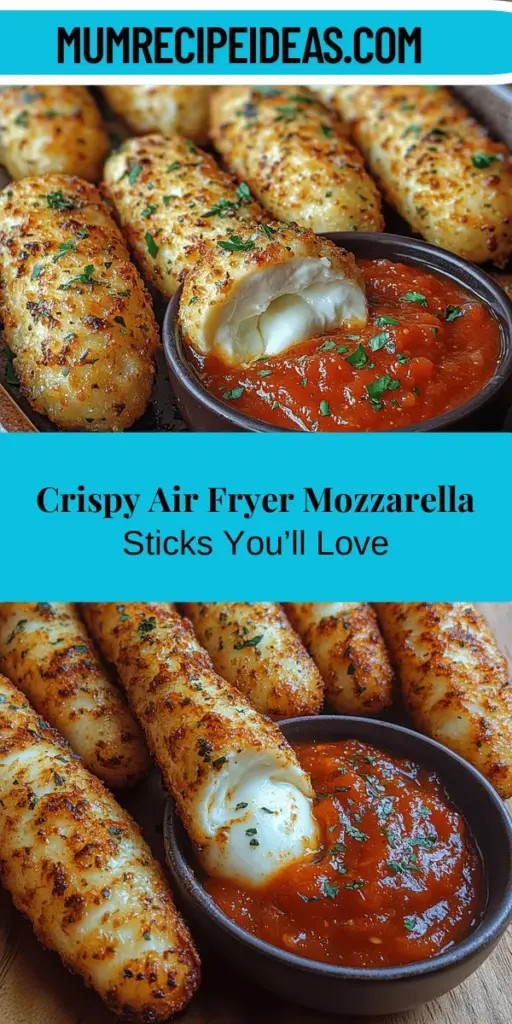Discover the ultimate snack with Air Fryer Mozzarella Sticks, a delicious twist on a classic favorite! This simple recipe brings you crispy, gooey bites that are perfect for any occasion. With the air fryer, enjoy a healthier version that still delivers on flavor and crunch. Learn the essential tips for breading, cooking, and serving these irresistible cheesy treats alongside marinara or your favorite dips. Elevate your snacking game with homemade Cheesy Crunch Delights!