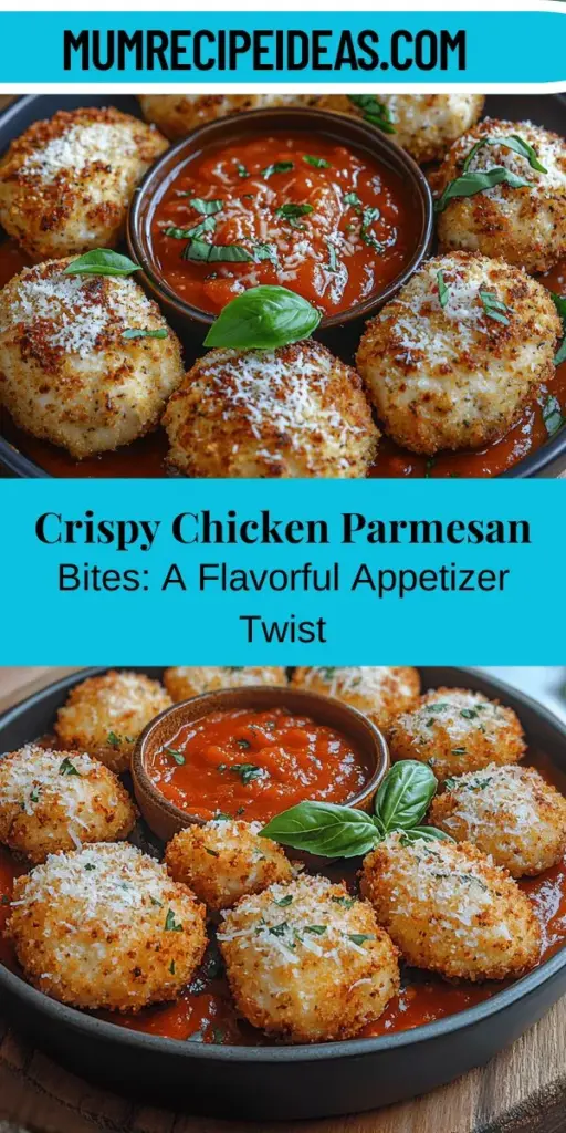 Discover a delicious twist on a classic favorite with Crispy Chicken Parmesan Bites! Perfect for any occasion, these bite-sized appetizers combine tender chicken, zesty marinara, and gooey cheese for an irresistible flavor experience. With a crunchy exterior and cheesy filling, they’re ideal for game nights or cozy family dinners. Follow our detailed recipe to create these mouthwatering morsels that will leave everyone craving more. Enjoy a gourmet experience without the fuss!