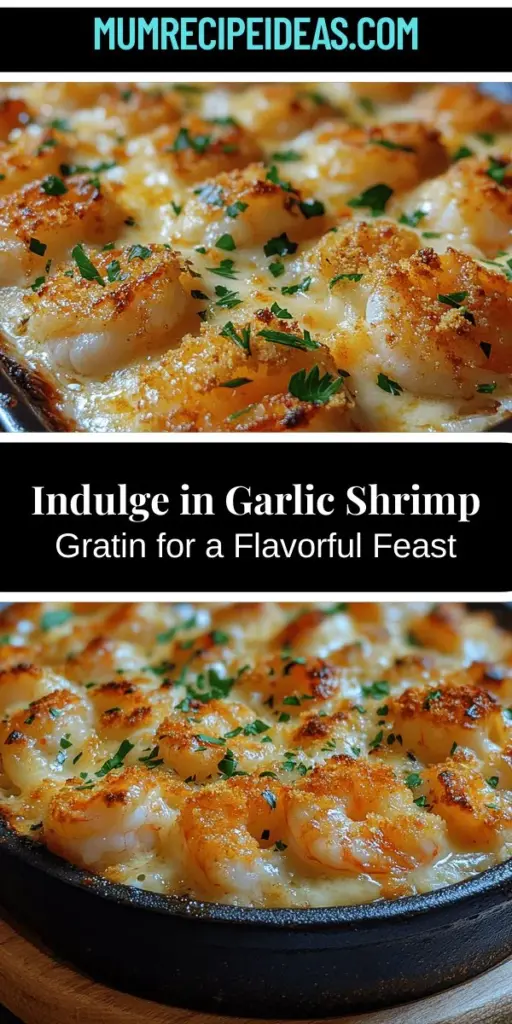 Discover the delicious world of Garlic Shrimp Gratin Delight, a creamy seafood bake that's sure to impress. This recipe combines succulent shrimp with a rich garlic-infused cream sauce, topped with golden Gruyère cheese and crunchy panko breadcrumbs. Perfect for any occasion, this dish balances textures and flavors for a truly comforting meal. Follow our step-by-step guide to create a stunning gratin that will wow your family and friends at the dinner table. Enjoy the savory goodness!