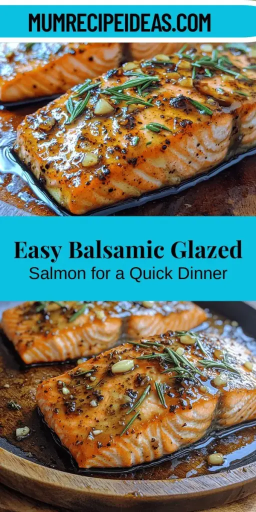 Discover the perfect weeknight dinner with Quick Balsamic Glazed Salmon! This recipe combines the rich flavor of salmon with a sweet and tangy balsamic glaze, creating a dish that’s both delicious and easy to prepare. Packed with omega-3 fatty acids and essential nutrients, salmon shines as the star of this meal. Learn how to create a beautifully balanced glaze, explore helpful cooking tips, and enjoy a nutritious dinner that impresses on any occasion. Perfect for family dinners or entertaining guests!