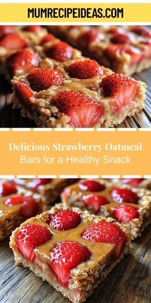 Discover the joy of making Delightful Strawberry Oatmeal Bars, the perfect blend of taste and nutrition! These bars are packed with wholesome ingredients like rolled oats, fresh strawberries, and almond butter, making them a fantastic snack for any time of day. Easy to whip up, they're great for breakfast, a healthy dessert, or a post-workout boost. Enjoy their delightful flavor and impressive health benefits in every bite! Try this simple recipe today.