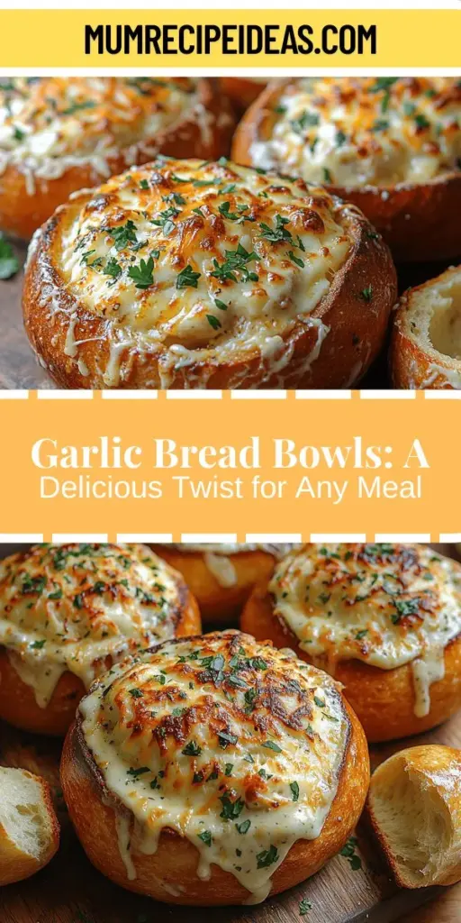 Discover the irresistible appeal of Garlic Bread Bowls, a fun twist on traditional garlic bread and bread bowls. This recipe combines buttery, garlic-infused sourdough with endless filling options like creamy dips, savory soups, or fresh salads. Perfect for any occasion, from cozy nights to lively gatherings, these bowls not only serve delicious food but also become a centerpiece for sharing creativity and flavors. Dive into this culinary adventure and impress your guests!