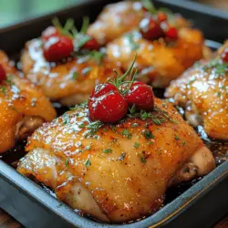 If you're searching for a dish that combines vibrant flavors, impressive presentation, and ease of preparation, look no further than Cherry Balsamic Chicken Thighs. This delightful recipe showcases succulent chicken thighs, marinated and glazed in a sweet and tangy cherry balsamic sauce. The balance of sweet cherries and the rich, deep flavor of balsamic vinegar creates a mouthwatering experience that is sure to please any palate.