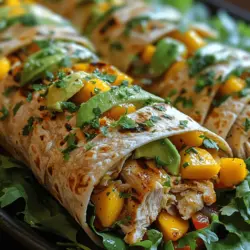 If you're on the hunt for a delightful, nutritious meal that combines vibrant flavors and wholesome ingredients, look no further than Tropical Chicken Avocado Mango Wraps. This recipe is not only a feast for the eyes but also a celebration of health, making it an ideal choice for various occasions—be it a quick lunch at the office, a relaxed picnic in the park, or a light dinner at home. The wraps are packed with juicy chicken, creamy avocado, and sweet mango, all enveloped in a soft tortilla, creating an irresistible combination that tantalizes the taste buds.