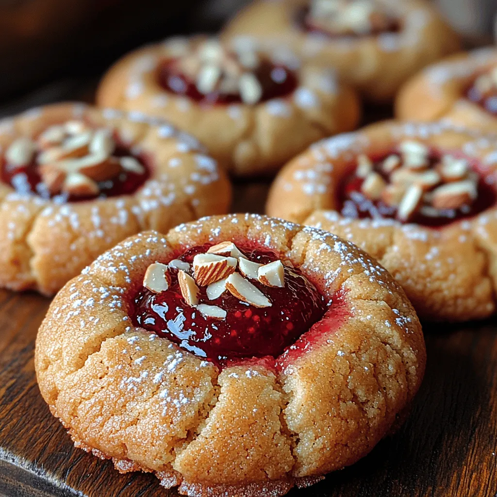 Raspberry Almond Thumbprint Cookies are a delightful marriage of rich flavors and textures, making them a beloved treat for cookie lovers everywhere. These charming little cookies boast a buttery, melt-in-your-mouth base, punctuated by a luscious thumbprint filled with vibrant raspberry jam. Their unique combination of sweet and tart flavors, paired with the nutty essence of almond, makes these cookies not just a dessert but a heartfelt experience that evokes nostalgia and warmth.