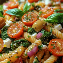 Chilled pasta salads have surged in popularity, particularly during the warmer months when people seek lighter meal options that don’t require hours in the kitchen. The Chilled Spinach Feta Twirl stands out not only because of its refreshing taste but also due to its nutritional profile. With a base of whole grain pasta, this dish offers a satisfying, hearty texture while keeping calories in check. The combination of spinach, feta, and olives elevates it from a simple salad to a wholesome meal packed with vitamins, minerals, and healthy fats.