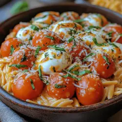 If you're looking for a dish that encapsulates the essence of summer while being comforting and satisfying, look no further than Creamy Caprese Orzo. This delightful pasta dish takes the classic Caprese salad—a beloved Italian favorite featuring fresh tomatoes, mozzarella, and basil—and infuses it with a creamy twist that elevates the traditional flavors to new heights. The allure of this dish lies not only in its vibrant colors but also in its rich texture and harmonious blend of flavors, making it the perfect choice for a quick weeknight dinner, a potluck gathering, or even a special occasion.