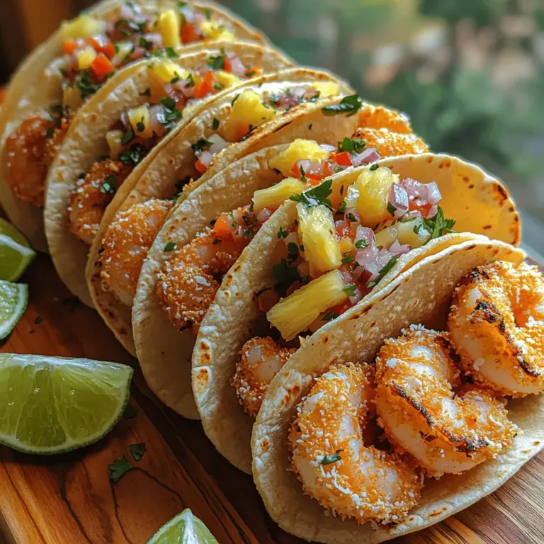 Imagine biting into a crispy, golden shrimp taco that transports you to a tropical paradise with every mouthful. Crispy Coconut Shrimp Tacos with Pineapple Salsa are more than just a meal; they are an experience that combines the delightful crunch of coconut-breaded shrimp with the refreshing zing of pineapple salsa. This dish is a vibrant celebration of flavors and textures that reflect the essence of summer and coastal living.