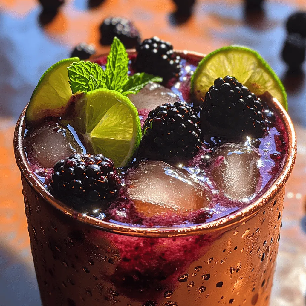 If you're searching for a cocktail that embodies celebration and refreshment, look no further than the Sparkling Blackberry Champagne Mule. This delightful drink is a vibrant and sophisticated twist on the classic Moscow Mule, featuring tart blackberries, zesty lime, and bubbly champagne that come together to create a cocktail that is as visually stunning as it is delicious. Perfect for special occasions, holiday gatherings, or a simple evening at home, the Sparkling Blackberry Champagne Mule is the ideal drink to toast to life’s little moments.