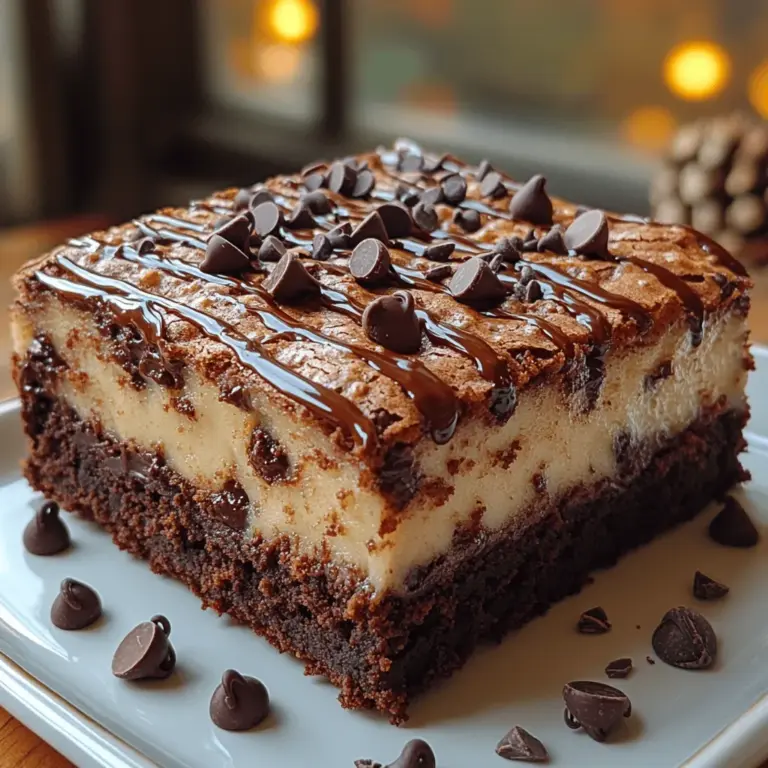 If you're a fan of rich, indulgent desserts, then the Double Delight Chocolate Chip Cookie Brownies recipe is your new best friend. This delightful treat combines two beloved classic desserts—gooey brownies and chewy chocolate chip cookies—into one irresistible layered masterpiece. Imagine sinking your teeth into a fudgy brownie base topped with a thick layer of chocolate chip cookie dough, creating a perfect marriage of flavors and textures. The allure of this dessert lies not only in its deliciousness but also in its visual appeal, making it a showstopper for any gathering.