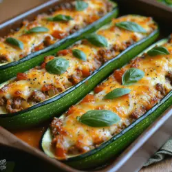 Zucchini boats have emerged as a delightful and health-conscious option for those looking to enjoy a satisfying meal without the guilt. This dish combines the natural goodness of zucchini with an array of savory fillings, making it a versatile choice for any dining occasion—from casual family dinners to more elaborate gatherings. The appeal of stuffed zucchini lies in its ability to harmonize different flavors and textures. Each bite reveals a tender zucchini shell cradling a delicious filling of ground beef, fresh vegetables, and a generous layer of melted cheese, creating a wholesome meal that delights the palate.